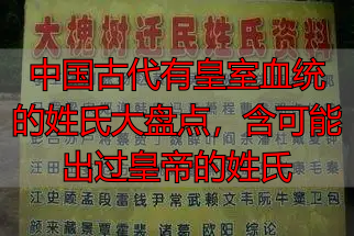 中国古代有皇室血统的姓氏大盘点，含可能出过皇帝的姓氏