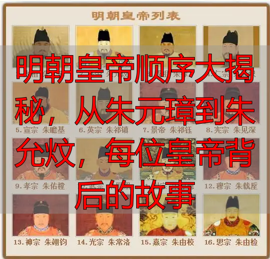 明朝皇帝顺序大揭秘，从朱元璋到朱允炆，每位皇帝背后的故事