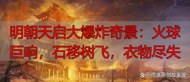 明朝天启大爆炸奇景：火球巨响，石移树飞，衣物尽失