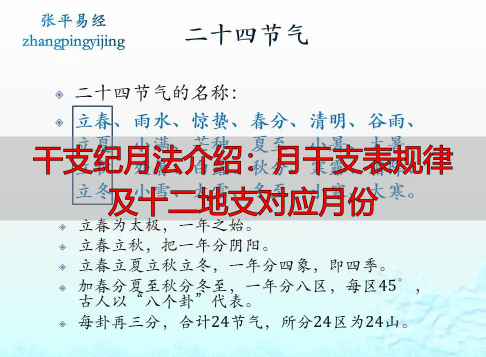 干支纪月法介绍：月干支表规律及十二地支对应月份