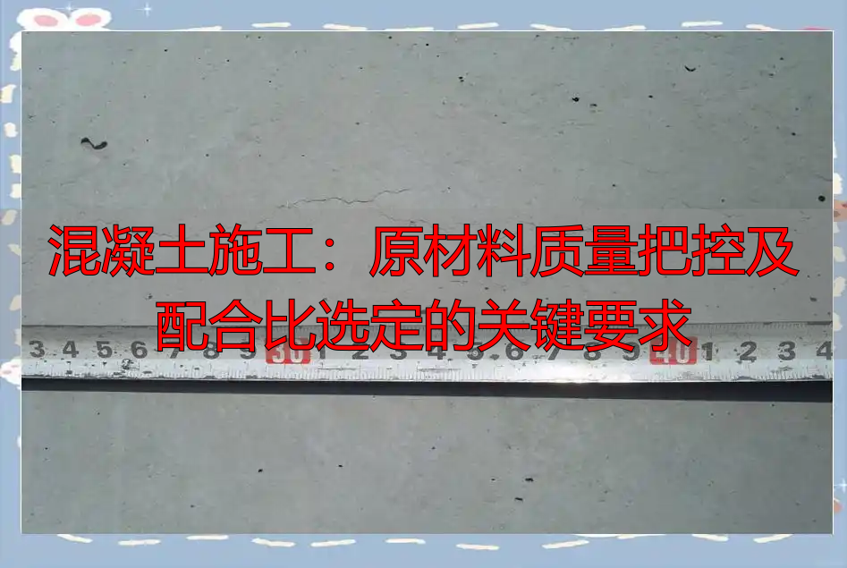 混凝土施工:原材料质量把控及配合比选定的关键要求