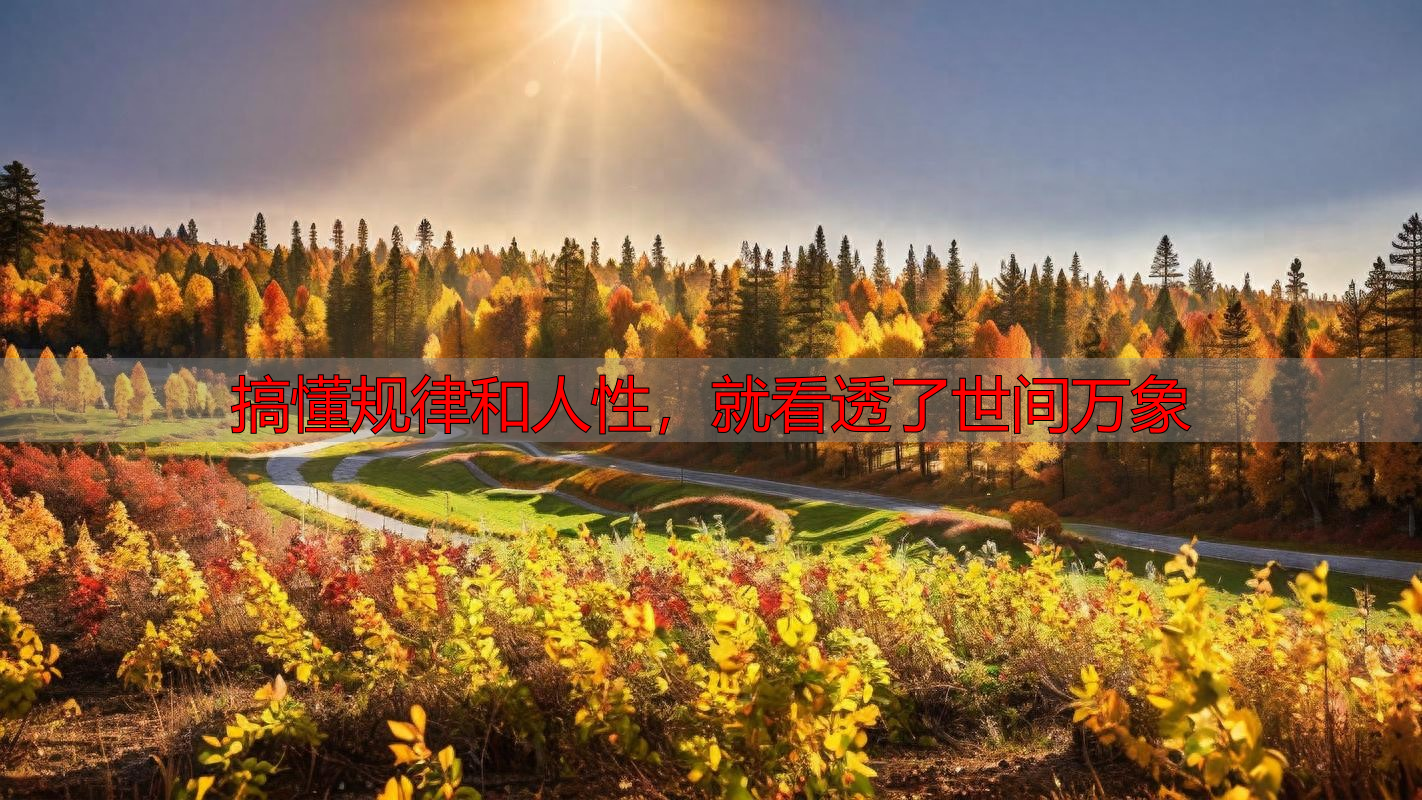 搞懂规律和人性，就看透了世间万象