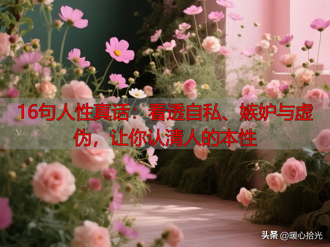 16句人性真话：看透自私、嫉妒与虚伪，让你认清人的本性