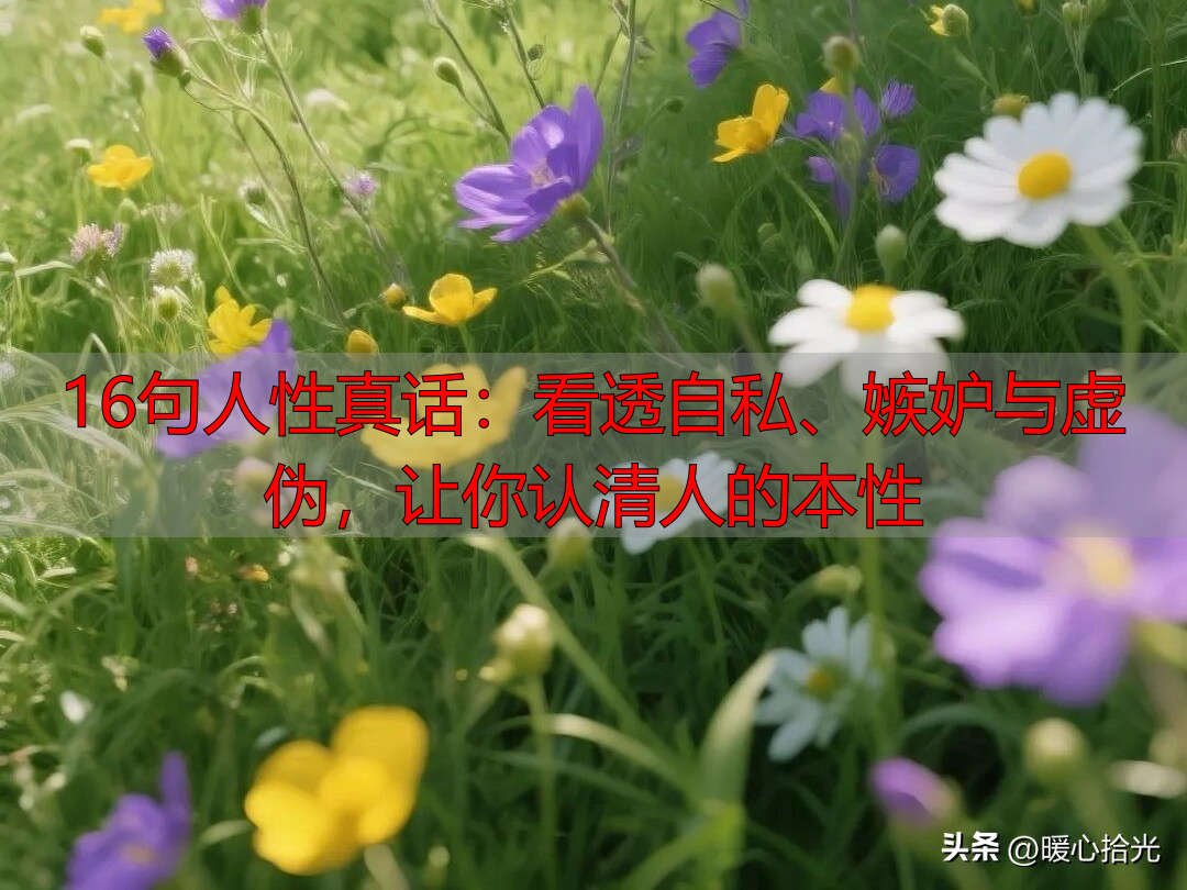 16句人性真话：看透自私、嫉妒与虚伪，让你认清人的本性