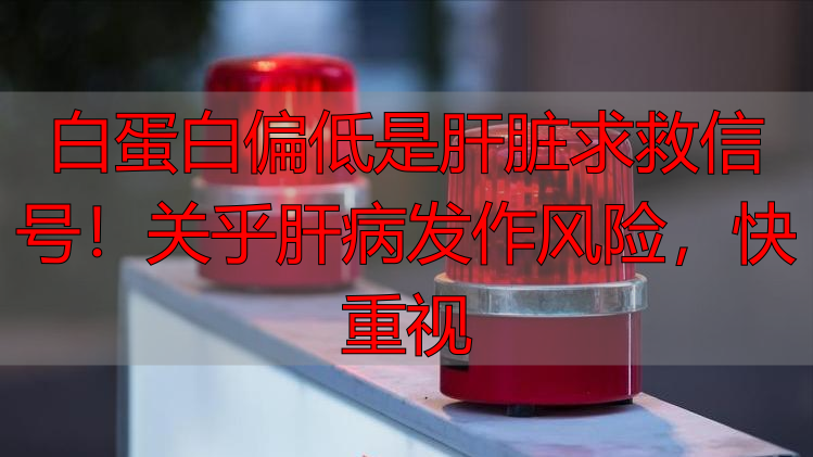 白蛋白偏低是肝脏求救信号！关乎肝病发作风险，快重视