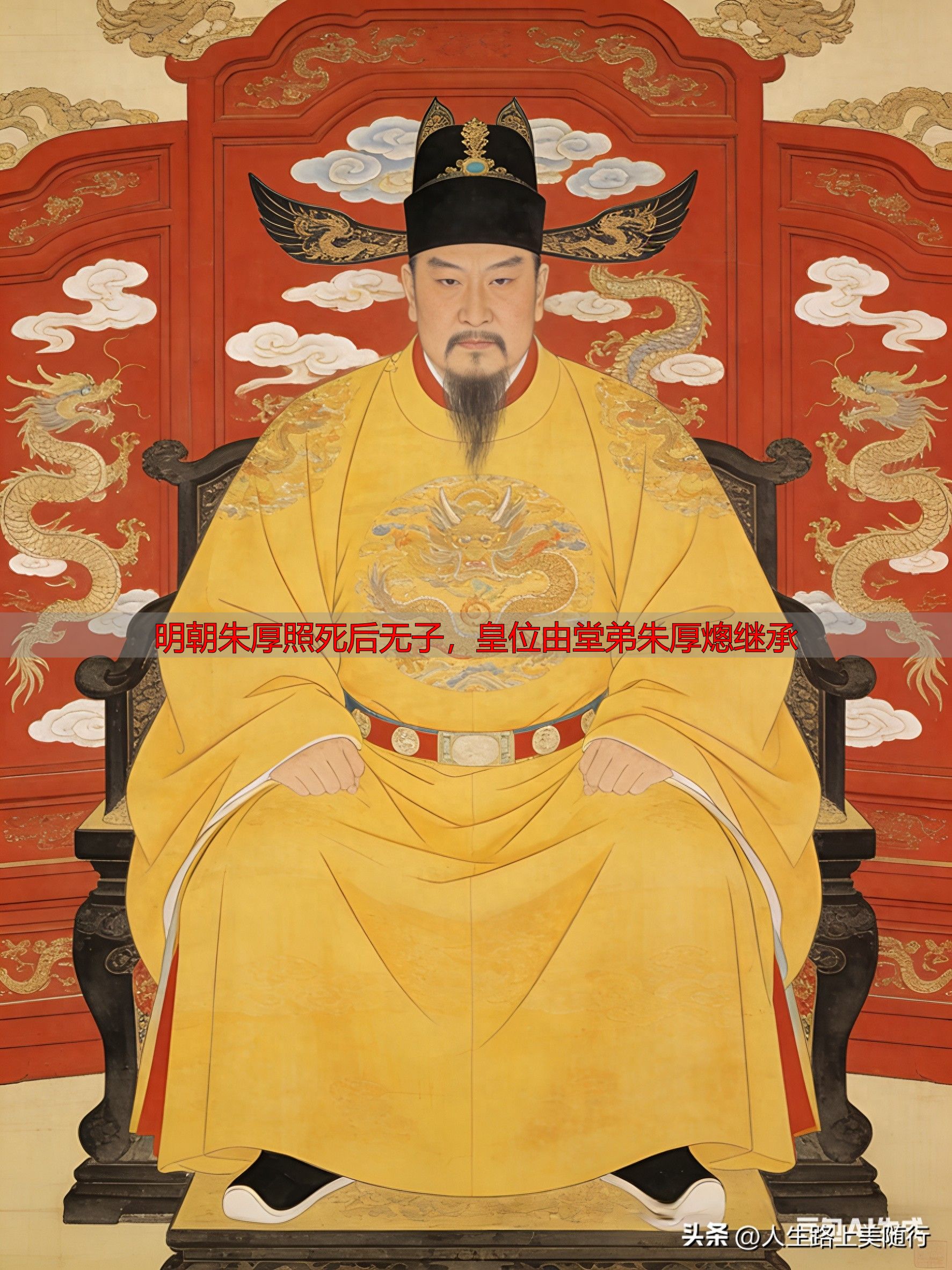 明朝朱厚照死后无子，皇位由堂弟朱厚熜继承