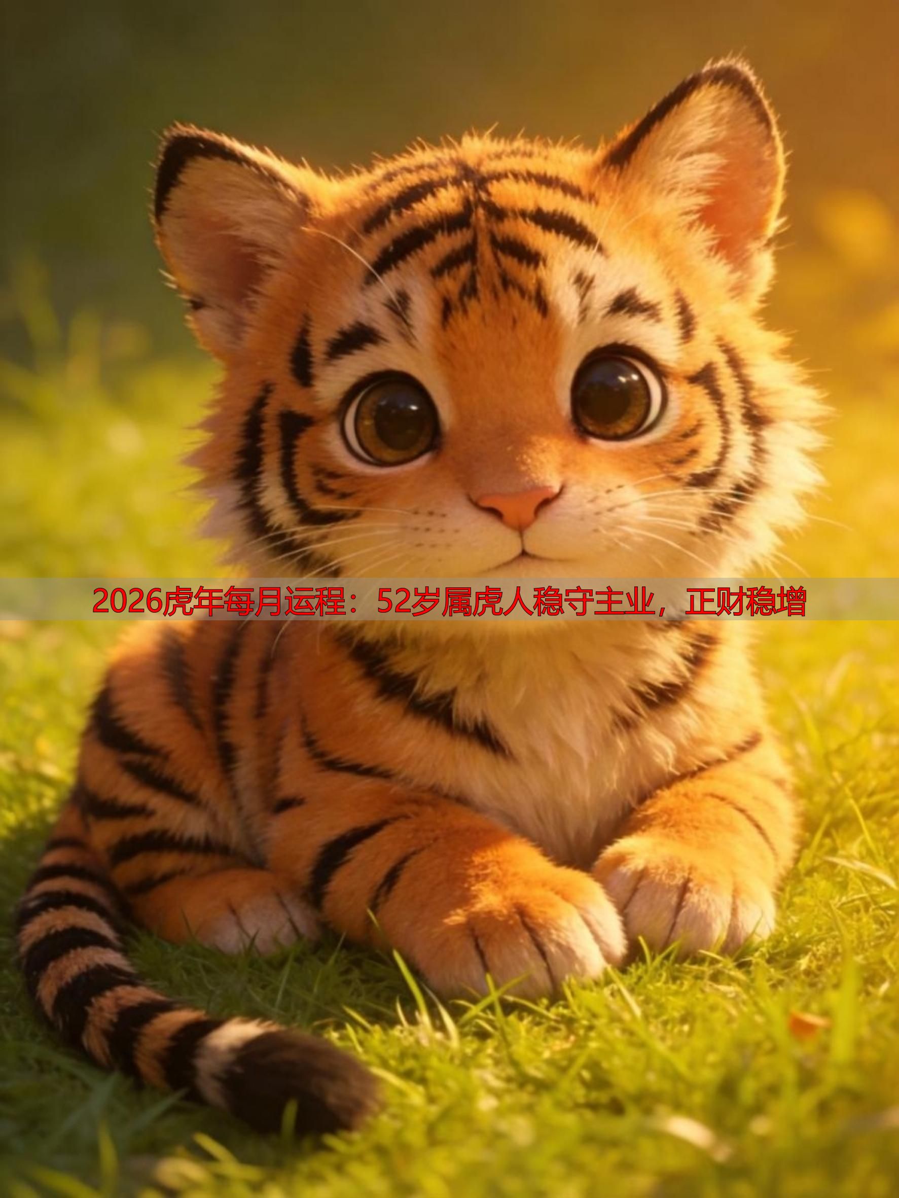 2026虎年每月运程：52岁属虎人稳守主业，正财稳增