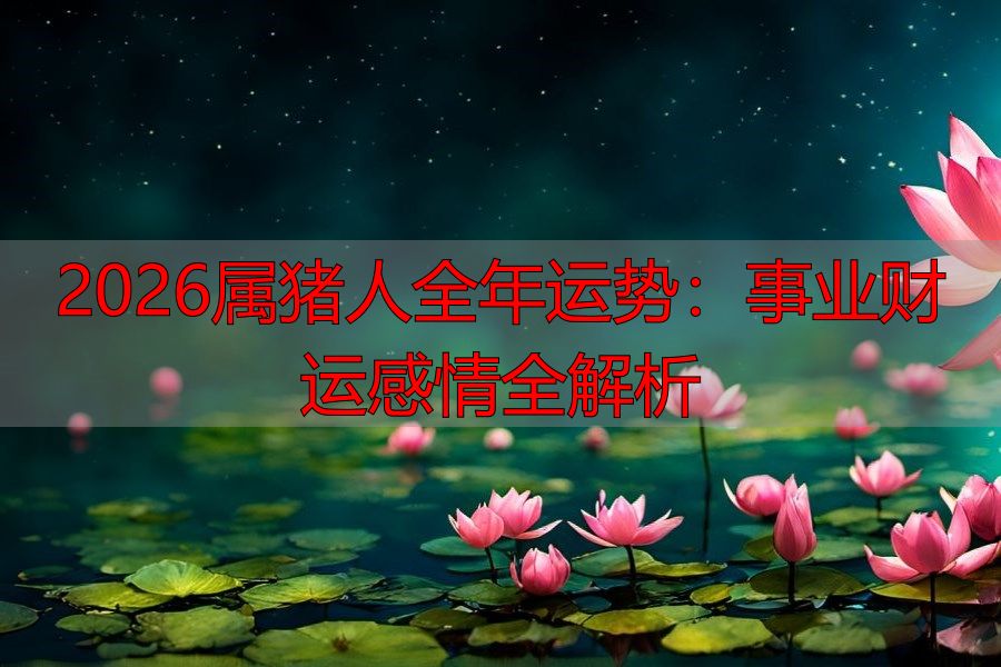 2026属猪人全年运势：事业财运感情全解析