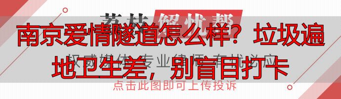 南京爱情隧道怎么样?垃圾遍地卫生差,别盲目打卡