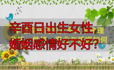 辛酉日出生女性，婚姻感情好不好？